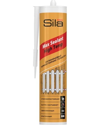 Герметик Sila PRO Max Sealant, High Temp, термостойкий, 280 мл. Герметик силиконовый термостойкий, красный. Sila в Камышине