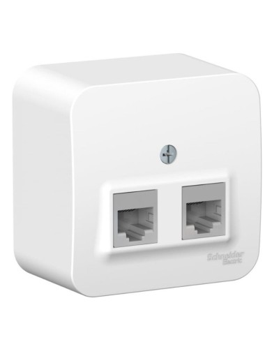 BLANCA розетка RJ45 2-местная, кат. 5Е, открытой установки, белый (BLNIA045451). Розетка компьютерная с изолированной пластиной. Systeme Electric в Камышине