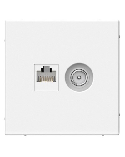 ArtGallery розетка двойная RJ45+TV, кат. 5Е, скрытой установки, механизм, белый (GAL000189). Розетка компьютерная + TV. Systeme Electric в Камышине