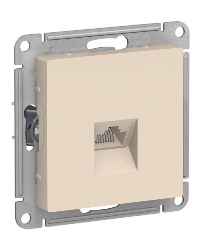 AtlasDesign розетка RJ45, кат. 5Е, 1-местная, скрытой установки, механизм, бежевый (ATN000283). Розетка компьютерная. Systeme Electric в Камышине