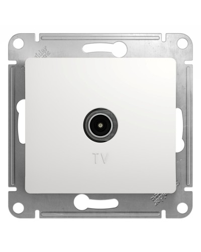 Glossa розетка TV антенна коннектор, 1-местная, скрытой установки, механизм, белый (GSL000193). Розетка TV антенна. Systeme Electric в Камышине