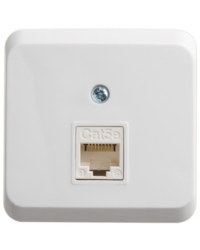 Этюд розетка RJ45 1-местная, кат. 5Е, открытой установки, белый (KOMA-001B). Розетка компьютерная. Systeme Electric в Камышине