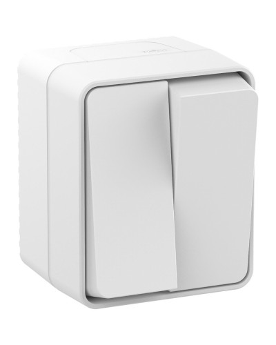 AtlasDesign PROFI54 выключатель 2-клавишный, открытой установки, белый (ATN540151). Выключатель. Systeme Electric в Камышине