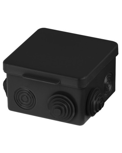 Распаячная коробка ОП 80х80х50мм, крышка, IP54, 7вх., черная TDM (SQ1401-0912). Распаячная коробка ОП. TDM ЕLECTRIC в Камышине