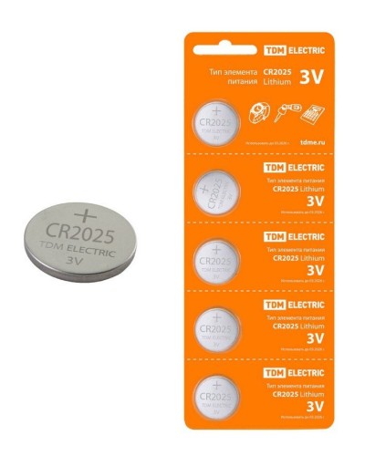 CR2025 Lithium 3V BP-5 TDM (SQ1702-0028). Элемент питания. TDM ЕLECTRIC в Камышине