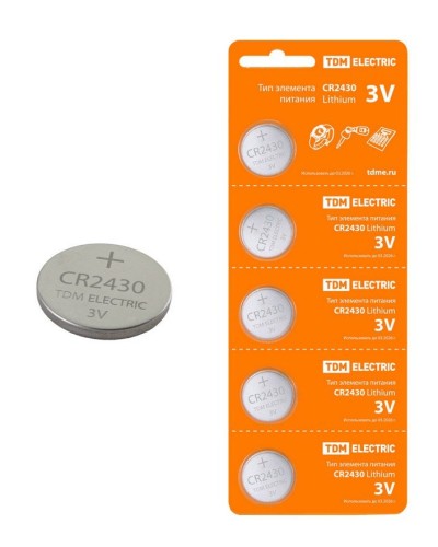 CR2430 Lithium 3V BP-5 TDM (SQ1702-0030). Элемент питания. TDM ЕLECTRIC в Камышине