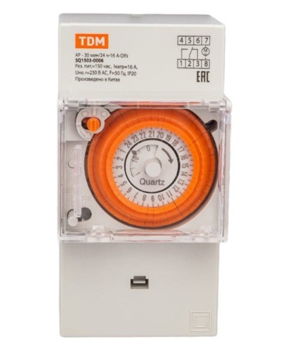АР-30мин/24ч-16А-DIN (3 модуля) TDM (SQ1503-0006). Аналоговое суточное реле. TDM ЕLECTRIC в Камышине