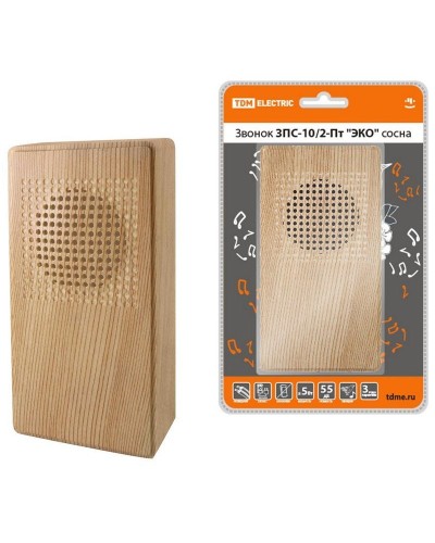 ЗПС-10/2-Пт ЭКО сосна, птичка, без кнопки, AC 230V (SQ1901-0026). Звонок проводной. TDM ЕLECTRIC в Камышине