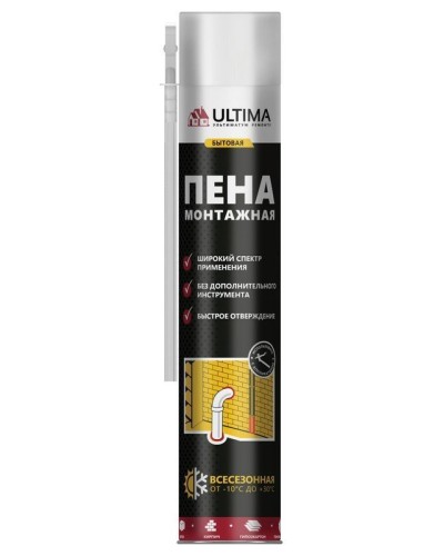 Пена монтажная бытовая ULTIMA, всесезонная, 700 мл: Пена монтажная в Камышине