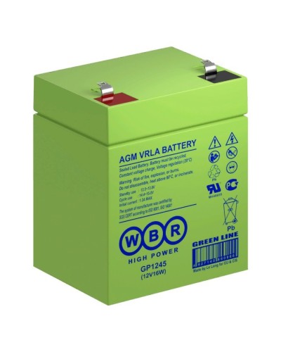 WBR GP1245 (12V16W). Аккумулятор герметичный свинцово-кислотный. WBR в Камышине