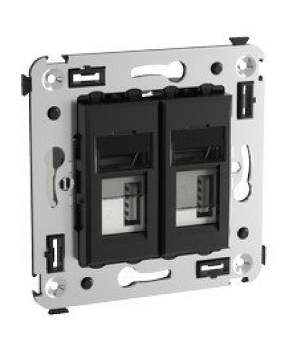 Розетка USB в стену Avanti черный квадрат (4402543). Розетка USB. ДКС в Камышине