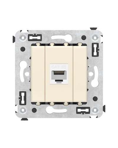 Розетка RJ-45 в стену, кат.5E, Avanti, одинарная, ванильная дымка (4405663). Розетка компьютерная. ДКС в Камышине