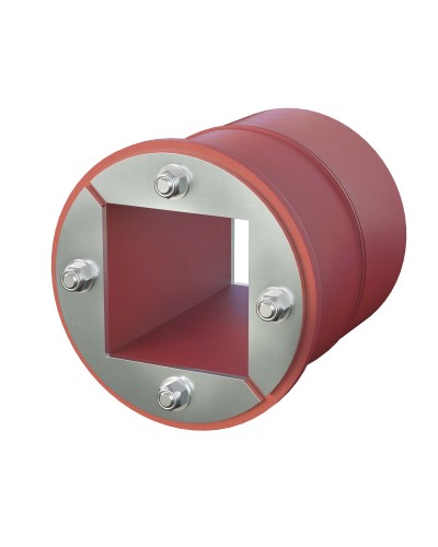 Проходка круглая, нержавеющая, D100х70 мм с проемом 60х60 мм (DXF3123): Проходка круглая, нержавеющая, с проёмом в Камышине