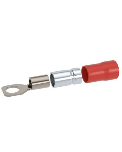 Наконечник НКИ 0,25-1,5 М5 (D5,3мм) с отверстием под винт (100 шт) (2A5P-DS-PVC). Наконечник с отверстием под винт и изолированным фланцем ПВХ, двойная гильза. ДКС в Камышине