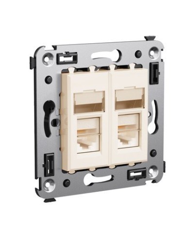 Розетка RJ-45 Avanti в стену двойная экранированная ванильная дымка (4405364). Розетка. ДКС в Камышине