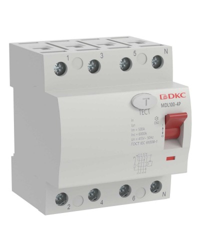 YON MAX MDL100 ВДТ, 4P, 30mA, 40A, АС (MDL100-4P2-40-AC). Автоматический выключатель дифференциальный (УЗО). ДКС в Камышине