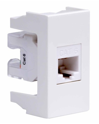 Розетка RJ-45 Viva 1 модуль кат.6A белая (45058). Розетка компьютерная экранированная с одним разъёмом. ДКС в Камышине