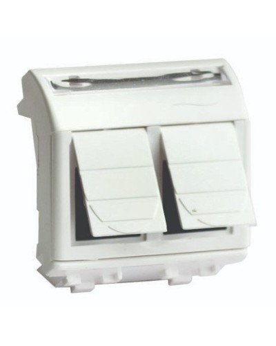 Розетка RJ-45 Brava 2 модуля слоновая кость (75656S): Розетка компьютерная с двумя разъёмами в Камышине