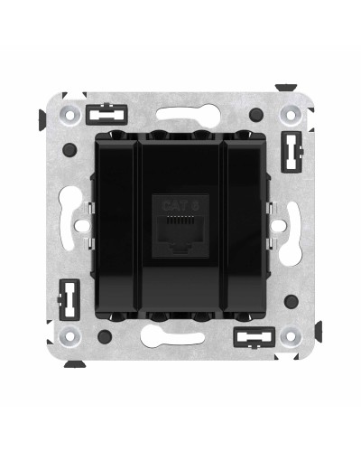 Розетка RJ-45 в стену, кат.6E, Avanti, одинарная, черный квадрат (4402693). Розетка компьютерная. ДКС в Камышине