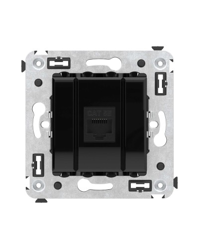 Розетка RJ-45 в стену, кат.5E, Avanti, одинарная, черный квадрат (4402663). Розетка компьютерная. ДКС в Камышине