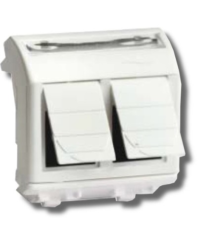 Розетка RJ-45 Brava 2 модуля белая (76459B): Розетка компьютерная с двумя разъёмами в Камышине