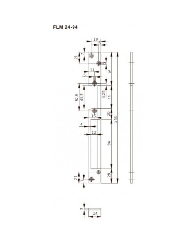 FLH24-94. Запорная планка длинная. dormakaba в Камышине