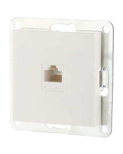 Розетка RJ-45 кат.5е с накладкой, белый LK80 (846104-1). Розетка компьютерная. Экопласт в Камышине