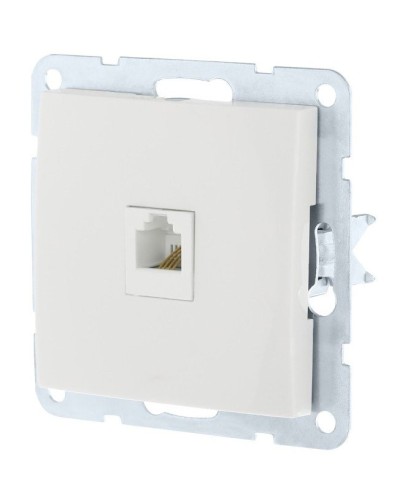 Розетка RJ-45 кат. 5е с накладкой, белый LK60 (866104-1). Розетка компьютерная. Экопласт в Камышине