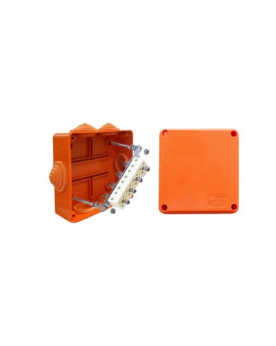 Коробка JBS100 100х100х55, 6 вых., 3P (1,5…10мм²) (43307HF): Коробка монтажная, огнестойкая, без галогена в Камышине