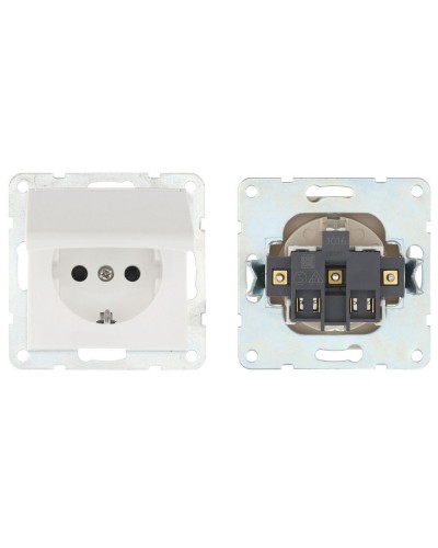Розетка с з/к, шторками и крышкой, белый LK60 (863404-1). Розетка. Экопласт в Камышине