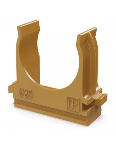 Крепёж-клипса для труб АБС-пластик бук D25 (100 шт) (PR13.0047). Крепление для труб ПВХ. Промрукав в Камышине