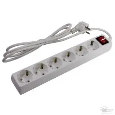 SP6W-250. Сетевой фильтр 6 розеток, 5м, белый. 5bites