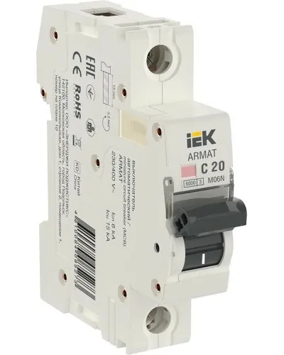 M06N 1P C 20А 6кА ARMAT (AR-M06N-1-C020). Автоматический выключатель. IEK в Камышине