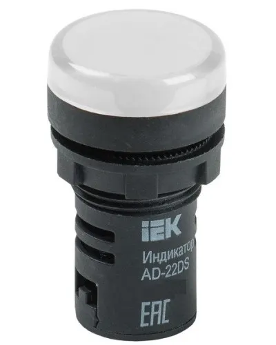 Лампа AD22DS (LED) матрица D22 мм 24В AC/DC белый (BLS10-ADDS-024-K01). Светосигнальный индикатор. IEK в Камышине