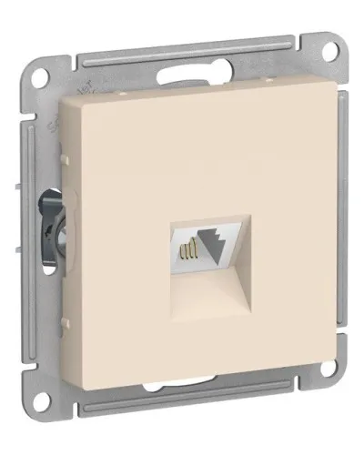 AtlasDesign розетка RJ11 1-местная, скрытой установки, механизм, бежевый (ATN000281). Розетка телефонная. Systeme Electric в Камышине
