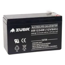 ZUBR HR 1234W (12V, 9Ah). Аккумулятор герметичный свинцово-кислотный. ZUBR
