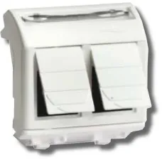 Розетка RJ-45 Brava 2 модуля белая (76656B): Розетка компьютерная с двумя разъёмами