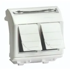 Розетка RJ-45 Brava 2 модуля слоновая кость (75459S): Розетка компьютерная с двумя разъёмами