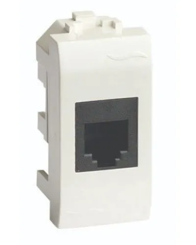 Розетка RJ-45 Brava 1 модуль слоновая кость (75654S): Розетка компьютерная с одним разъёмом в Камышине
