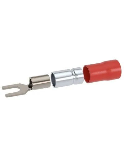 Наконечник вилочный НВИ 0,25-1,5 М3 (D3,2мм) (100 шт) (2A13P-DS-PVC). Наконечник вилочный с изолированным фланцем ПВХ, двойная гильза. ДКС в Камышине