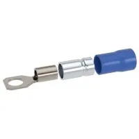 Наконечник НКИ 1,5-2,5 М5 (D5,3мм) с отверстием под винт (100 шт) (2B5P-DS-PVC). Наконечник с отверстием под винт и изолированным фланцем ПВХ, двойная гильза. ДКС