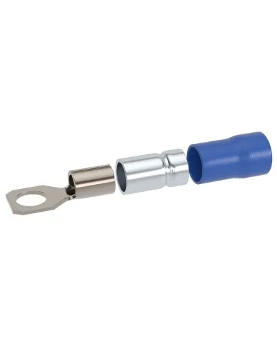 Наконечник НКИ 1,5-2,5 М5 (D5,3мм) с отверстием под винт (100 шт) (2B5P-DS-PVC). Наконечник с отверстием под винт и изолированным фланцем ПВХ, двойная гильза. ДКС в Камышине