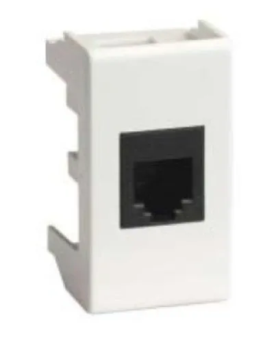 Розетка RJ-45 Viva 1 модуль белая (45038): Розетка компьютерная с одним разъёмом в Камышине