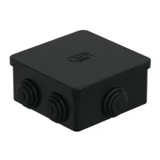 Коробка JBS080 85х85х50, 6 вых., IP44, чёрная (44066BL-1). Коробка монтажная. Экопласт