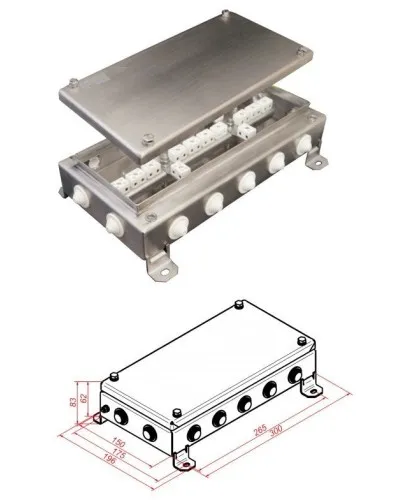 КМ-О (28к)-IP55-1530, 14 вводов, нержавейка: Коробка монтажная огнестойкая в Камышине